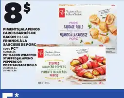Provigo PC BACON WRAPPED STUFFED JALAPENO PEPPERS, 225 G OR PORK SAUSAGE ROLLS, 500 G offer