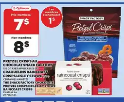 Provigo THE SNACK FACTORY CHOCOLATE PRETZEL CRISPS, 155 G OR LESLEY STOWE RAINCOAST CRISPS, 150 G offer