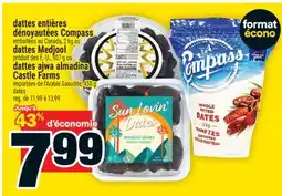 Super C dattes entières dénoyautées Compass, dattes Medjool, dattes ajwa almadina Castle Farms | dates offer