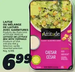 IGA ATTITUDE LETTUCE OR LETTUCE MIX WITH TOPPINGS offer