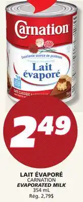 IGA CARNATION EVAPORATED MILK offer