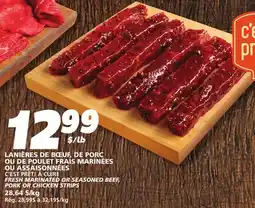 IGA C'EST PRÊT! À CUIRE FRESH MARINATED OR SEASONED BEEF, PORK OR CHICKEN STRIPS offer