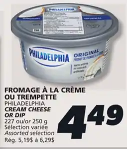 IGA PHILADELPHIA CREAM CHEESE OR DIP offer
