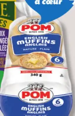 IGA POM SIGNATURE BARS, SNACKS, ENGLISH MUFFINS, BAGELS, HAMBURGER OR HOT-DOG BUNS OR TORILLAS offer