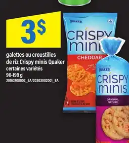 Maxi GALETTES OU CROUSTILLES DE RIZ CRISPY MINIS QUAKER offer
