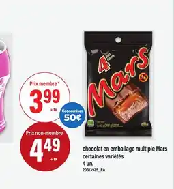 Maxi CHOCOLAT EN EMBALLAGE MULTIPLE MARS, 4 UN offer