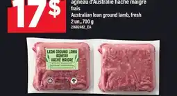 Maxi AGNEAU D'AUSTRALIE HACHÉ MAIGRE FRAIS | AUSTRALIAN LEAN GROUND LAMB, FRESH, 2 UN offer