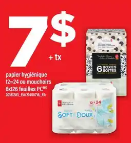 Maxi PAPIER HYGIÉNIQUE, 12=24 OU MOUCHOIRS, 6X126 FEUILLES PC offer