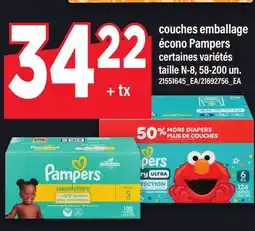 Maxi COUCHES EMBALLAGE ÉCONO PAMPERS, 58-200 UN offer