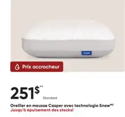 Dormez Vous Oreiller en mousse Casper avec technologie Snow offer