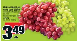 Super C raisins rouges ou verts sans pépins | seedless red or green grapes offer