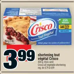 Super C Shortening Tout Végétal Crisco | Crisco All Vegetable Shortening offer