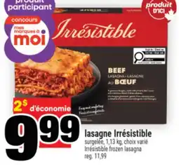Super C lasagne Irrésistible | Irrésistible frozen lasagna offer