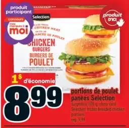Super C portions de poulet panées Selection | Selection frozen breaded chicken portions offer