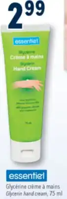 Familiprix ESSENTIEL, Glycerin hand cream, 75ml offer