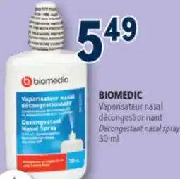Familiprix BIOMEDIC Decongestant nasal spray offer