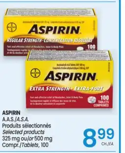 Uniprix ASPIRIN A.A.S./A.S.A. Produits sélectionnés/Selected products offer