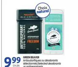 Uniprix GREEN BEAVER Antisudorifiques ou déodorants sélectionnés/Selected deodorants or antiperspirants offer
