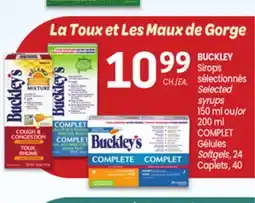 Uniprix BUCKLEY Sirops sélectionnés/Selected syrups offer