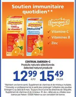 Uniprix CENTRUM, EMERGEN-C Produits naturels sélectionnés/ Selected natural products offer