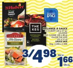 Marché Bonichoix ST-HUBERT (20 à 57 g), LELARGE FINE CUISINE (28 à 48 g) OR THE KEG THE KEG (22 à 31 g) SAUCE MIX offer