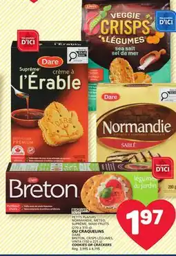 Marché Bonichoix DARE BRETON, CRISPS LÉGUMES, VINTA COOKIES OR CRACKERS offer