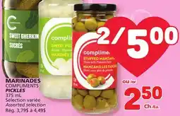 Marché Bonichoix COMPLIMENTS PICKLES offer