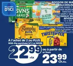 Marché Bonichoix SVNS HARD 7-UP, CAPTAIN MORGAN,, , TWISTED TEA OR SIMPLY SPIKED ALCOHOLIC MALT ALCOHOLIC MA BEVERAG offer