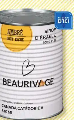 Marché Bonichoix BEAURIVAGE PURE MAPLE SYRUP offer