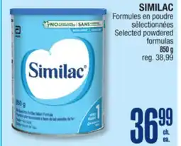 Jean Coutu SIMILAC Selected powdered formulas offer