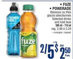 Jean Coutu FUZE, POWERADE Selected drinks and iced teas offer