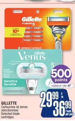 Jean Coutu GILLETTE Selected blade cartridges offer