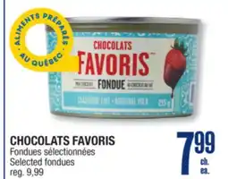 Jean Coutu CHOCOLATS FAVORIS Selected fondues offer