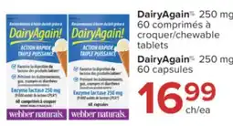 Jean Coutu WEBBER NATURALS DairyAgain 250 mg offer