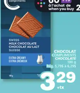 Marches Tradition COMPLIMENTS CHOCOLATE offer