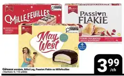 Pasquier Gâteaux enrobes, Billot Log, Passion Flakie ou Millefeuilles Vachon offer