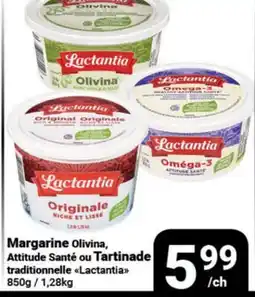 Pasquier Margarine Olivina, Attitude Santé ou Tartinade traditionnelle Lactantia offer