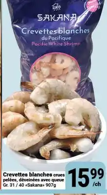 Pasquier Crevettes blanches crues pelées, déveinées avec queue Gr. 31/40 Sakana offer