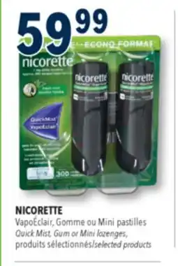 Familiprix NICORETTE, Quick Mist, Gum or Mini lozenges, selected products offer