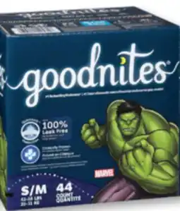 Familiprix Goodnites bedwetting underwear for boys Size S/M (43-68lb) - 44un offer