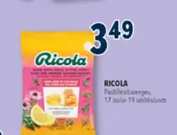 Familiprix Ricola cough suppressant throat lozenges - Honey Lemon with Echinacea 19un offer