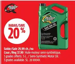 Canadian Tire Semi-Synthetic Motor Oil. 3 grades available offer