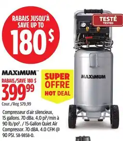 Canadian Tire Maximum 15-Gallon Quiet Air Compressor offer
