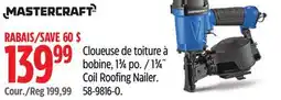 Canadian Tire MASTERCRAFT 13⁄4˝ Coil Roofing Nailer offer