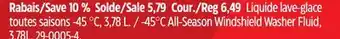 Canadian Tire 45°C All-Season Windshield Washer Fluid offer