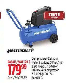 Canadian Tire Mastercraft 8-Gallon Oil-Free Air Compressor offer