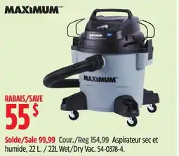 Canadian Tire MAXIMUM 22L Wet/Dry Vac offer