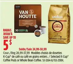 Canadian Tire Selected K-Cup Coffee Pods or Whole Bean Coffee offer