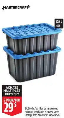 Canadian Tire Mastercraft Heavy-Duty Storage Tote. Stackable offer