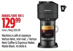 Canadian Tire NESPRESSO Vertuo Next Coffee & Espresso Maker, Matte Black offer